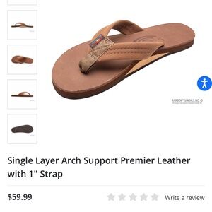 Rainbow Layer Arch Support Premier Leather with 1 in. Strap